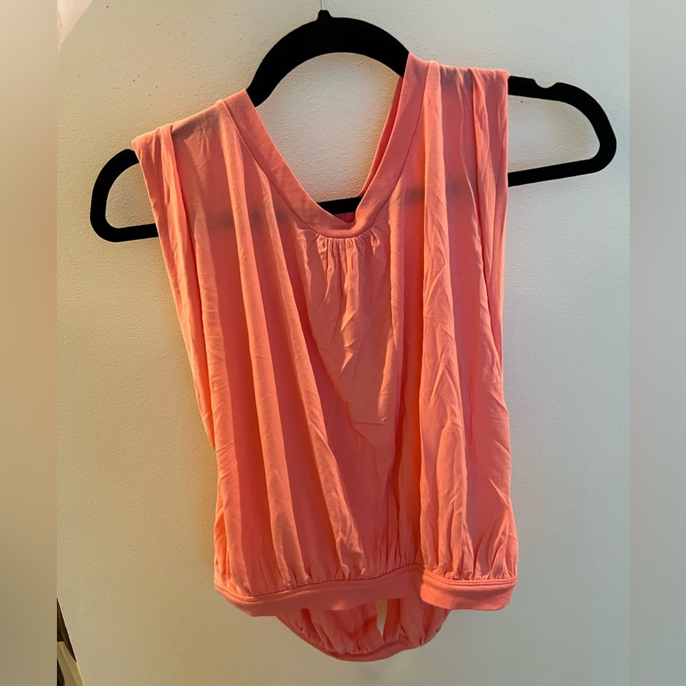 NWT Free People Movement Flamingo Pink Flowy Tank with Back Cutout